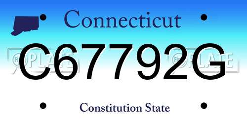 C67792G Connecticut License Plate