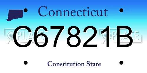 C67821B Connecticut License Plate