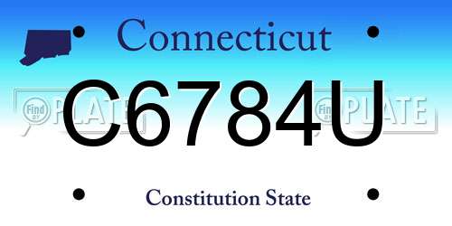 C6784U Connecticut License Plate