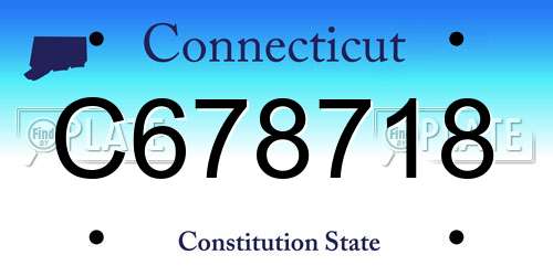 C678718 Connecticut License Plate