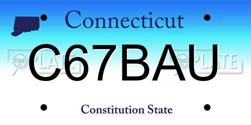C67BAU Connecticut License Plate