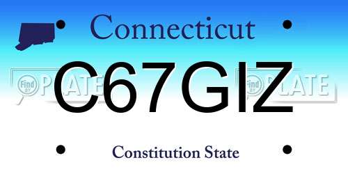 C67GIZ Connecticut License Plate