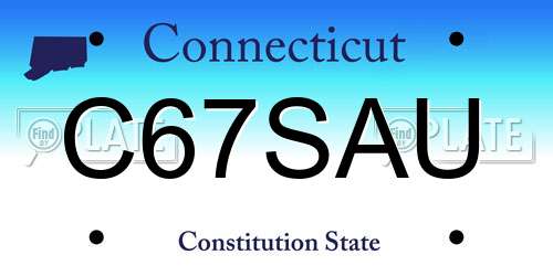 C67SAU Connecticut License Plate