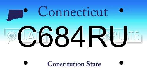 C684RU Connecticut License Plate
