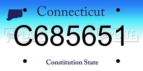 C685651 Connecticut License Plate