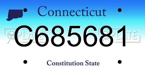 C685681 Connecticut License Plate
