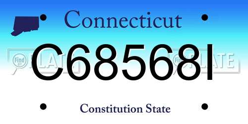C68568I Connecticut License Plate