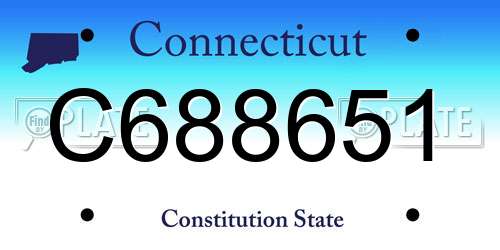C688651 Connecticut License Plate