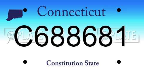 C688681 Connecticut License Plate