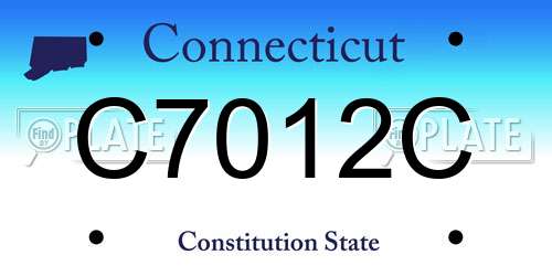 C7012C Connecticut License Plate