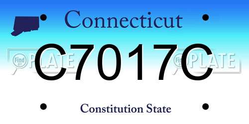 C7017C Connecticut License Plate