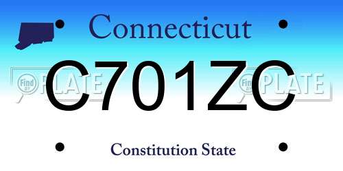 C701ZC Connecticut License Plate