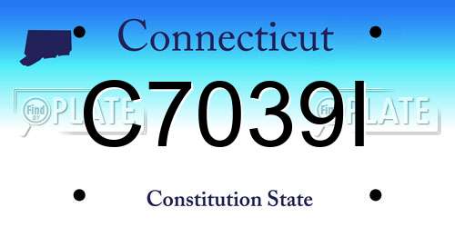 C7039I Connecticut License Plate