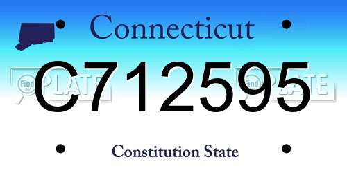 C712595 Connecticut License Plate