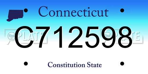 C712598 Connecticut License Plate