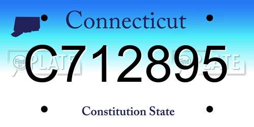 C712895 Connecticut License Plate