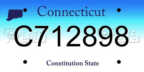 C712898 Connecticut License Plate