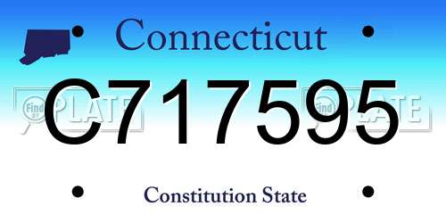 C717595 Connecticut License Plate