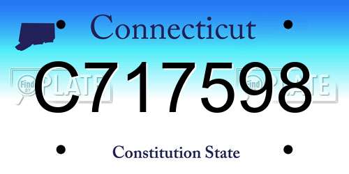 C717598 Connecticut License Plate