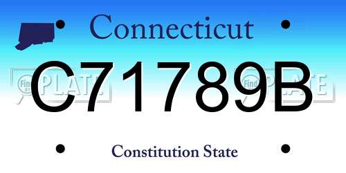 C71789B Connecticut License Plate