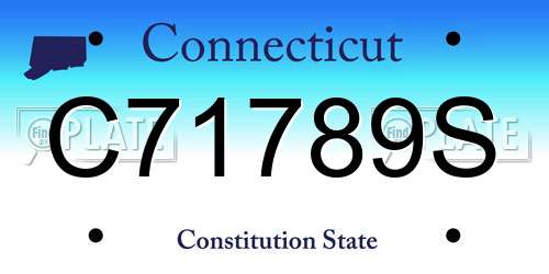 C71789S Connecticut License Plate
