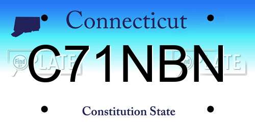 C71NBN Connecticut License Plate