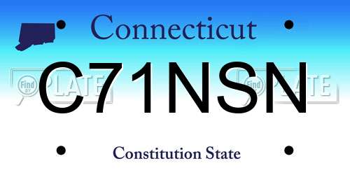 C71NSN Connecticut License Plate
