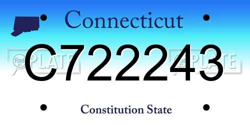 C722243 Connecticut License Plate