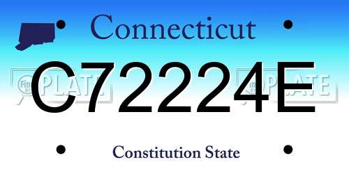 C72224E Connecticut License Plate