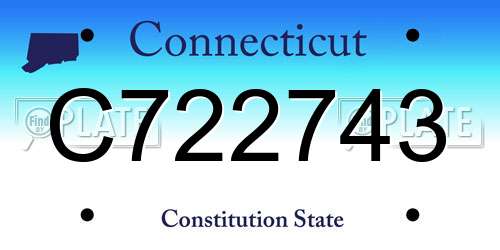 C722743 Connecticut License Plate
