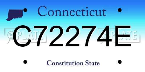 C72274E Connecticut License Plate
