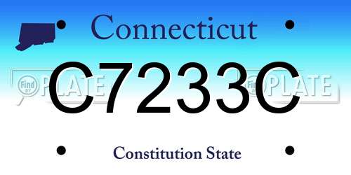 C7233C Connecticut License Plate