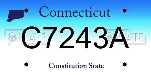 C7243A Connecticut License Plate