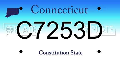C7253D Connecticut License Plate