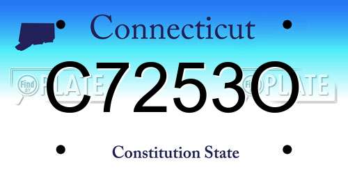 C7253O Connecticut License Plate