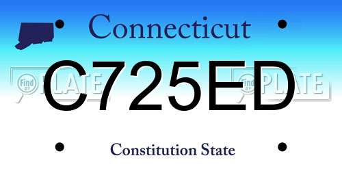 C725ED Connecticut License Plate