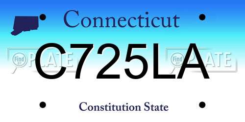 C725LA Connecticut License Plate