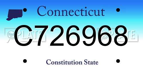 C726968 Connecticut License Plate