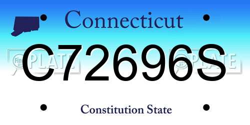 C72696S Connecticut License Plate