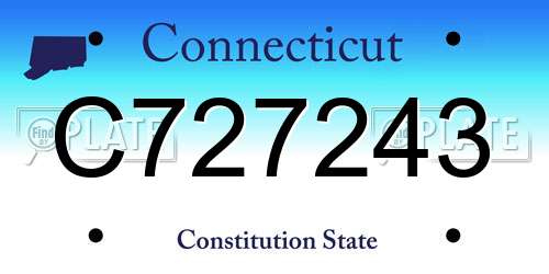 C727243 Connecticut License Plate