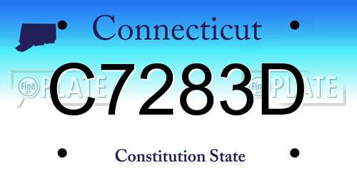 C7283D Connecticut License Plate