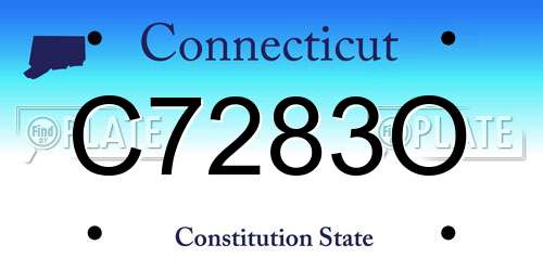 C7283O Connecticut License Plate