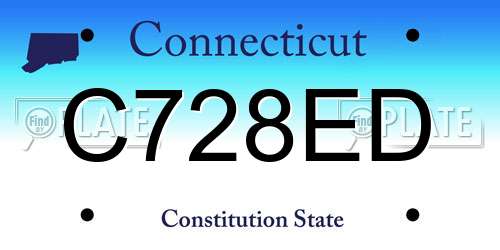 C728ED Connecticut License Plate