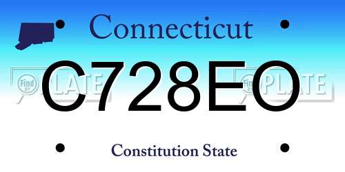 C728EO Connecticut License Plate