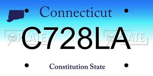 C728LA Connecticut License Plate
