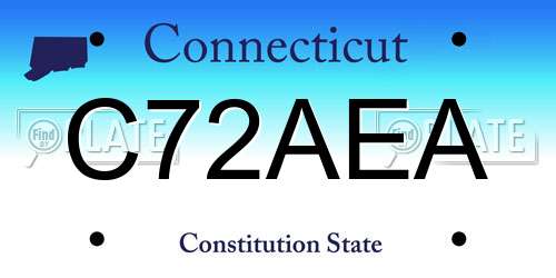 C72AEA Connecticut License Plate