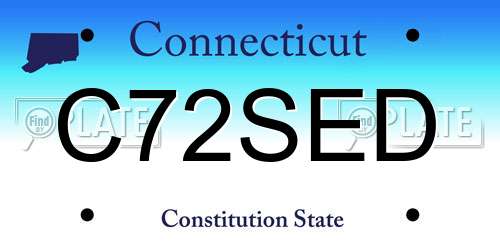 C72SED Connecticut License Plate