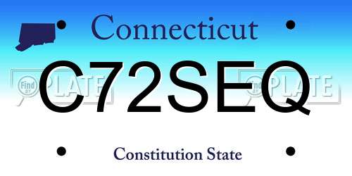 C72SEQ Connecticut License Plate