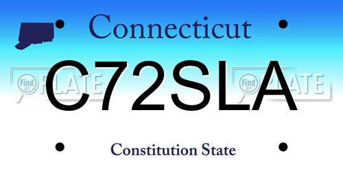 C72SLA Connecticut License Plate