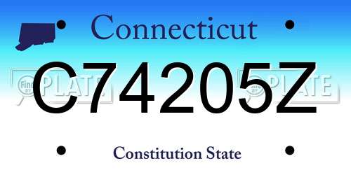 C74205Z Connecticut License Plate